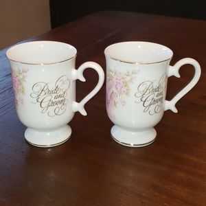 Wedding Bride and Groom Mugs Fine China